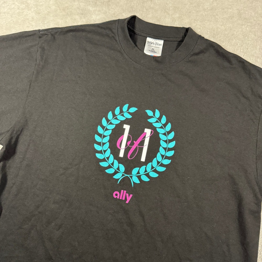 Shaka Wear T-Shirt Men XL Black Ally Graphic Laurel Wreath Super Max Heavyweight